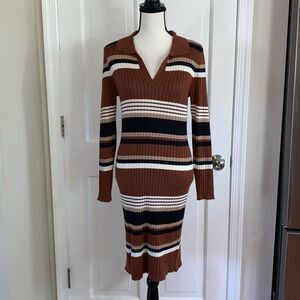 Madison + Hudson long sleeve striped sweater dress size M